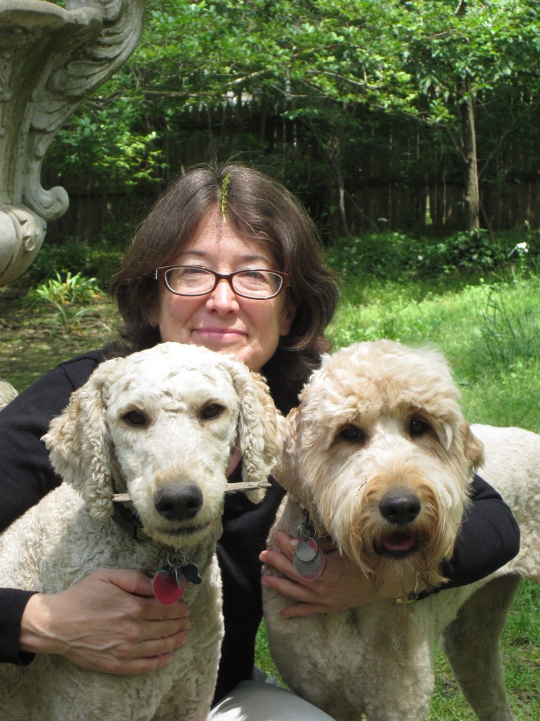 Robey with cute puppies